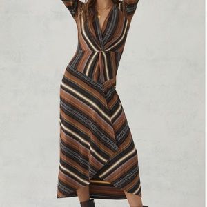 Striped Maeve Midi Wrap Dress
